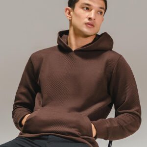 Brown Texture Pullover Hoodie