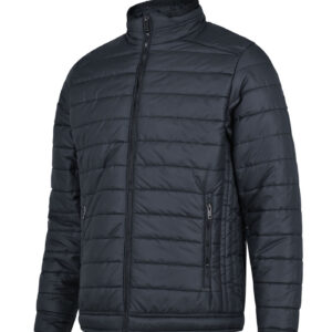 Black Plain Mock Neck Puffer Jacket